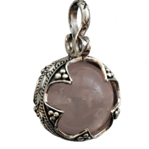 Hänge Fröjel mini silver/rosenkvarts  12 mm