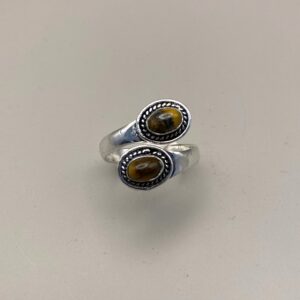 Ring Silverpläterad med tigeröga